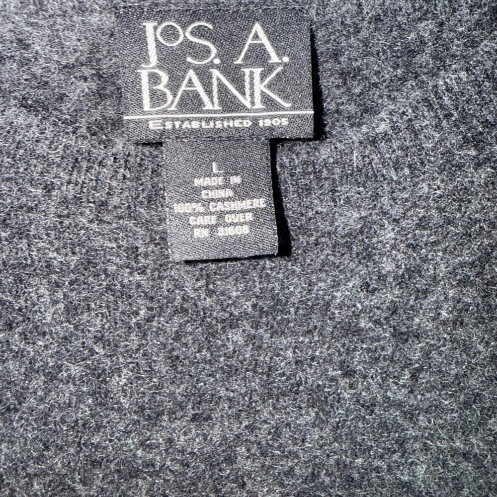 Jos. A. Bank Dark Gray Cashmere Crewneck Sweater - Picture 4 of 4